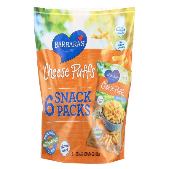 Barbara's Bakery Cheese Puffs - Multipack - Case Of 6 - 6/1 Oz