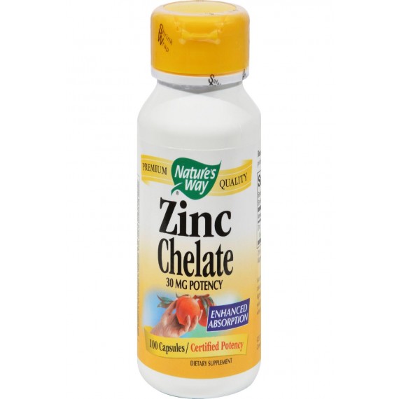 Nature's Way Zinc Chelate - 30 Mg - 100 Capsules