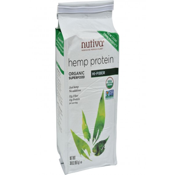 Nutiva Organic Hemp Protein Plus Fiber - 30 Oz