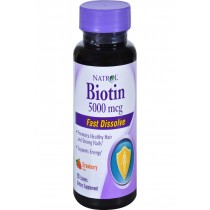 Natrol Biotin - Fast Dissolve - Strawberry - 5000 Mcg - 90 Tablets