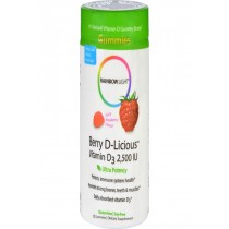 Rainbow Light Berry-d-licious Vitamin D3 Ripe Raspberry - 2500 Iu - 50 Gummies