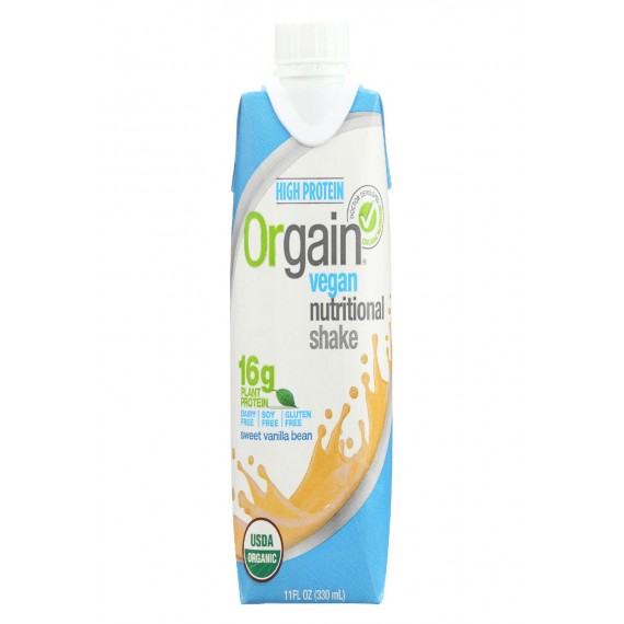 Orgain Organic Nutritional Shakes - Sweet Vanilla Bean - Case Of 12 - 11 Fl Oz.