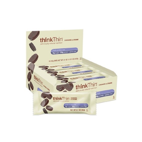 Think Products Thinkthin High Protein Bar - Cookies And Creme - 2.1 Oz - Case Of 10