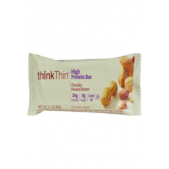 Think Products Thin Bar - Chunky Peanut Butter - Case Of 10 - 2.1 Oz