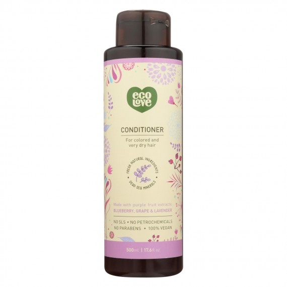Ecolove Conditioner - Purple Fruit Conditioner For Colored And Very Dry Hair - Case Of 1 - 17.6 Fl Oz.