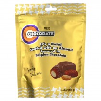 Chocodate - Date And Almond Candy - Milk Chocolate - Case Of 12 - 3.53 Oz.