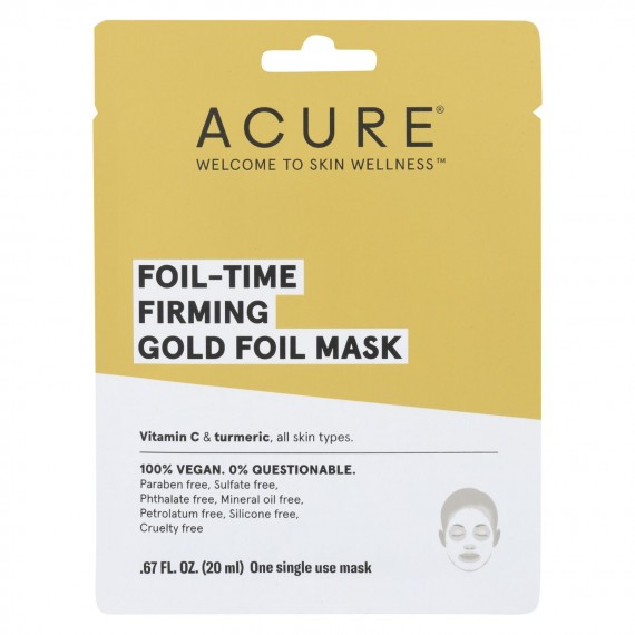 Acure - Mask - Foil-time Firming Gold Foil Mask - Case Of 12 - 0.67 Fl Oz.