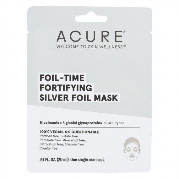 Acure - Mask - Foil-time Fortifying Silver Foil Mask - Case Of 12 - 0.67 Fl Oz.