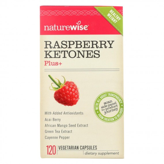Naturewise - Raspberry Ketones Plus+ 400mg - 120 Vegetarian Capsules