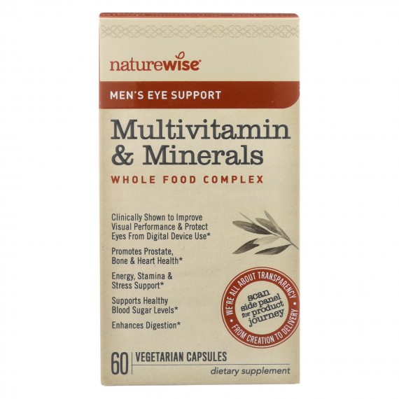 Naturewise - Men's Multivitamin And Minerals - Eye Support - 60 Vegetarian Capsules