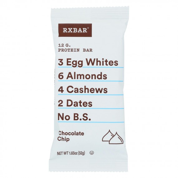 Rx Bar - Protein Bar - Chocolate Chip - Case Of 12 - 1.83 Oz.