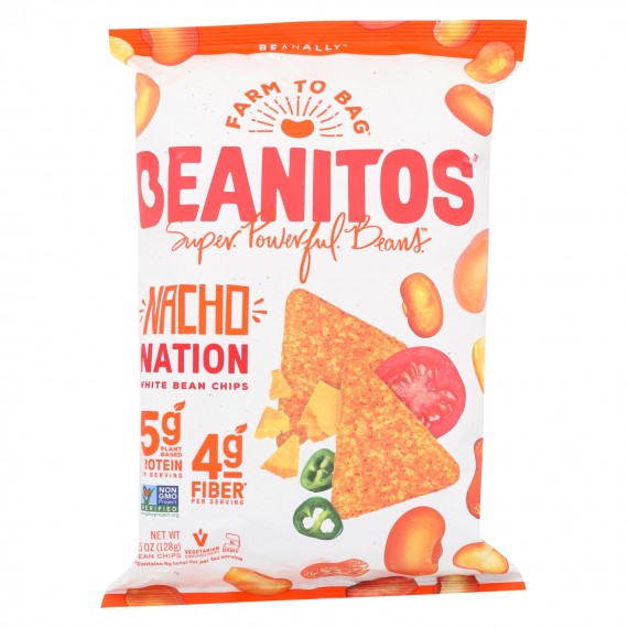 Beanitos - White Bean Chips - Nacho Nation - Case Of 6 - 4.5 Oz.
