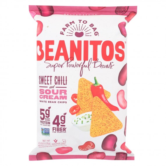 Beanitos - White Bean Chips - Sweet Chili And Sour Cream - Case Of 6 - 4.5 Oz.