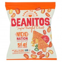 Beanitos - White Bean Chips - Nacho Nation - Case Of 24 - 1 Oz.