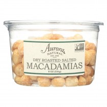 Aurora Natural Products - Dry Roasted Salted Macadamias - Case Of 12 - 8 Oz.