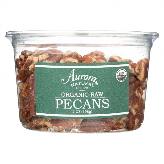 Aurora Natural Products - Organic Raw Pecans - Case Of 12 - 7 Oz.