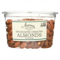 Aurora Natural Products - Dry Roasted Unsalted Almonds - Case Of 12 - 9.5 Oz.