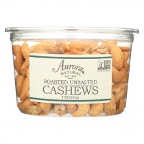 Aurora Natural Products - Roasted Unsalted Cashews - Case Of 12 - 9 Oz.