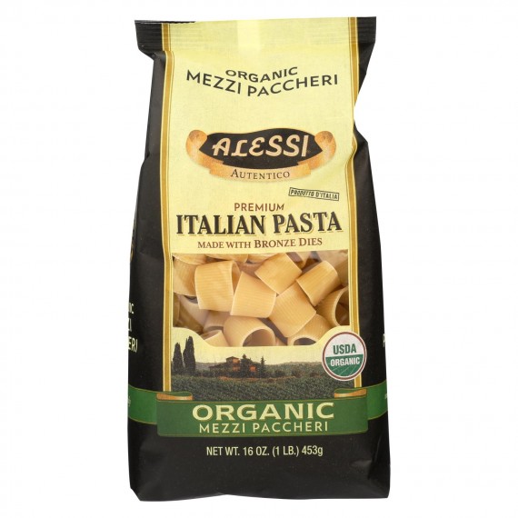 Alessi - Premium Italian Pasta - Organic Mezzi Paccheri - Case Of 6 - 16 Oz.