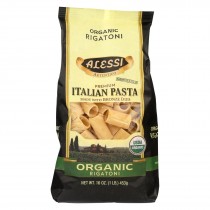 Alessi - Premium Italian Pasta - Organic Rigatoni - Case Of 6 - 16 Oz.