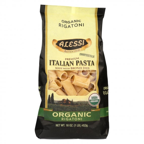 Alessi - Premium Italian Pasta - Organic Rigatoni - Case Of 6 - 16 Oz.