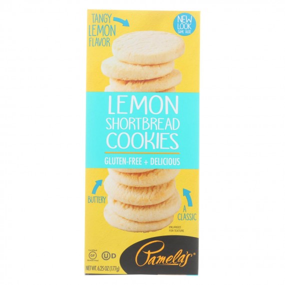 Pamela's Products - Lemon Shortbread Cookies - Gluten-free - Case Of 6 - 6.25 Oz.
