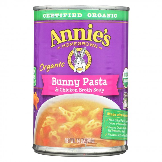 Annie's Homegrown - Soup - Bunny Pasta And Chicken Broth Soup - Case Of 8 - 14 Oz.
