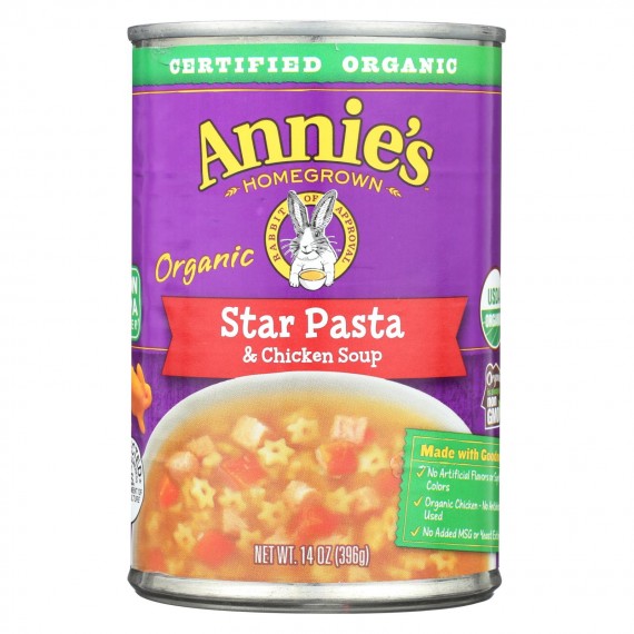Annie's Homegrown - Soup - Star Pasta And Chicken Soup - Case Of 8 - 14 Oz.