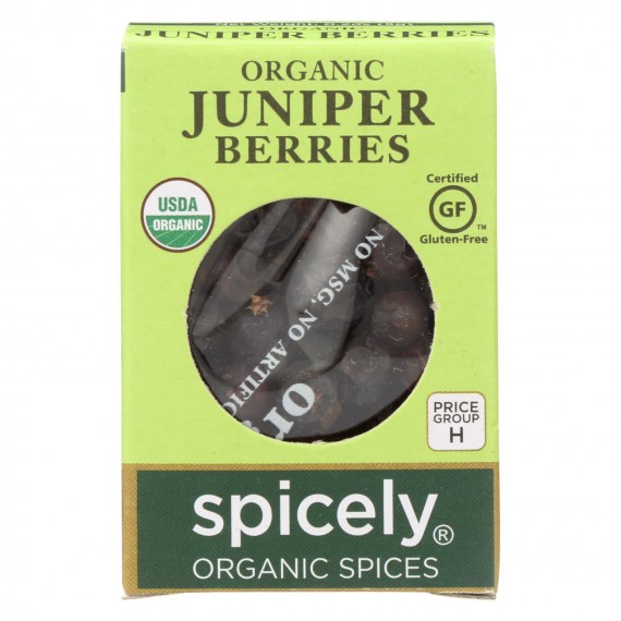 Spicely Organics - Organic Juniper Berries - Case Of 6 - 0.2 Oz.
