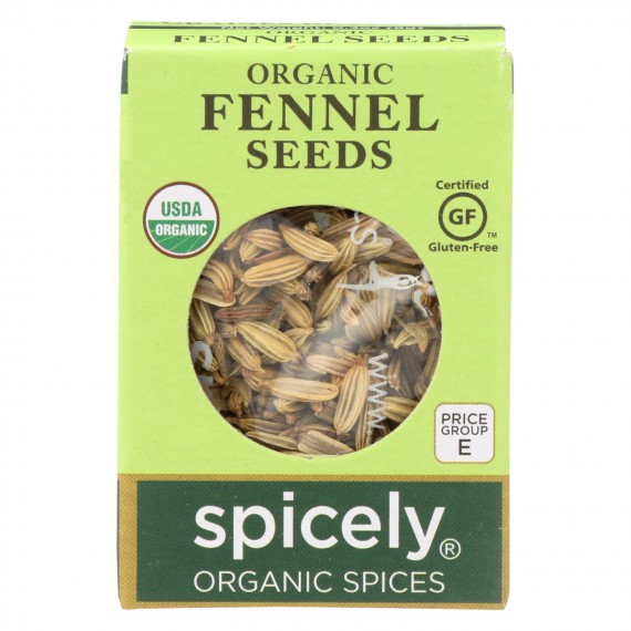 Spicely Organics - Organic Fennel Seed - Case Of 6 - 0.3 Oz.