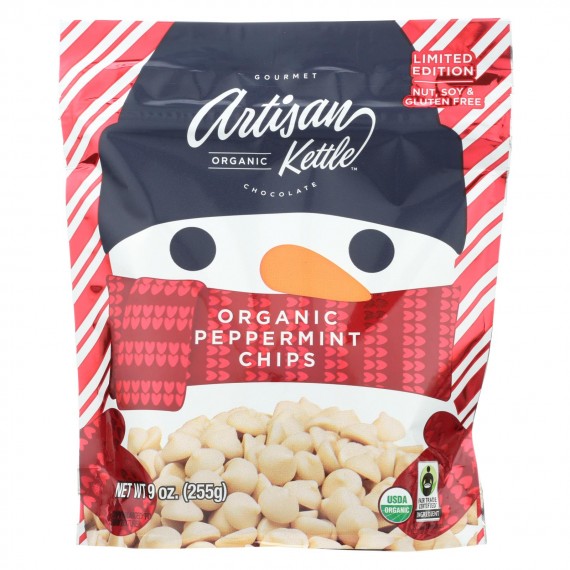Artisan Kettle - Organic Chocolate Chips - White Peppermint - Case Of 6 - 9 Oz.