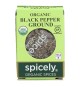 Spicely Organics - Organic Peppercorn - Black Ground - Case Of 6 - 0.45 Oz.