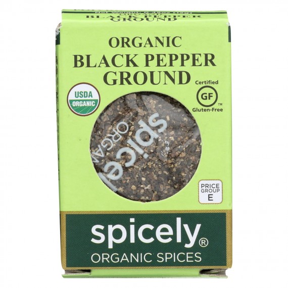 Spicely Organics - Organic Peppercorn - Black Ground - Case Of 6 - 0.45 Oz.