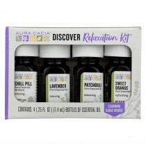 Aura Cacia - Discover Relaxation Essential Oil Kit - Each Of - 4/0.25 Fl Oz.