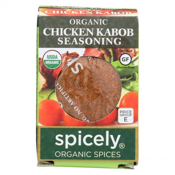 Spicely Organics - Organic Chicken Kabob Seasoning - Case Of 6 - 0.4 Oz.