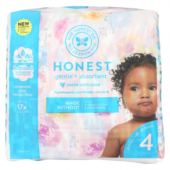 The Honest Company - Diapers Size 4 - Rose Blossom - 23 Count