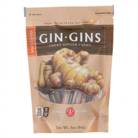 Ginger People - Gin Gins Chewy Ginger Candy - Hot Coffee - Case Of 12 - 3 Oz.