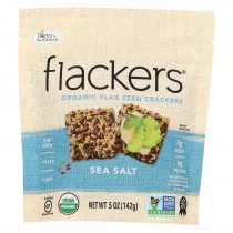 Doctor In The Kitchen - Organic Flax Seed Crackers - Sea Salt - Case Of 6 - 5 Oz.