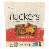 Doctor In The Kitchen - Organic Flax Seed Crackers - Tomato And Basil - Case Of 6 - 5 Oz.