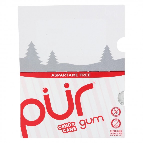 Pur Gum - Gum - Candy Cane - Case Of 12 - 0.44 Oz.