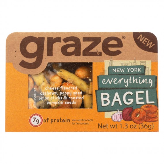 Graze - Snack Mix - New York Everything Bagel - Case Of 6 - 1.3 Oz.