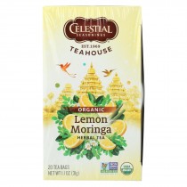 Celestial Seasonings - Organic Tea - Teahouse Lemon Moringa - Case Of 6 - 20 Bags