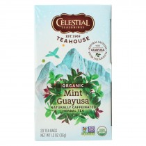 Celestial Seasonings - Organic Tea - Teahouse Mint Guayusa - Case Of 6 - 20 Bags