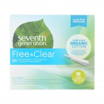 Seventh Generation - Free And Clear Tampons With Applicator - Super - Case Of 6 - 18 Count