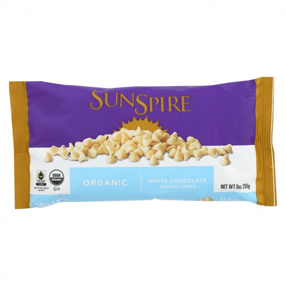 Sunspire Foods - Organic Chocolate Chips - White - Case Of 12-9 Oz.
