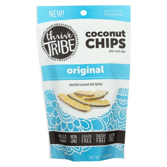 Thrive Tribe - Coconut Chips - Original - Case Of 6 - 3.14 Oz.