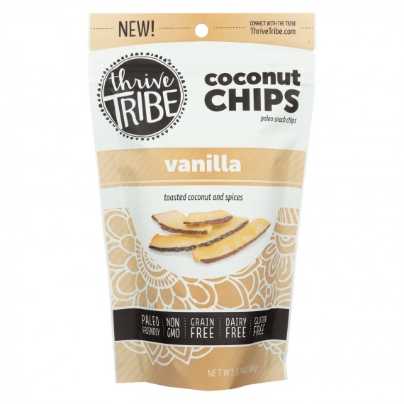 Thrive Tribe - Coconut Chips - Vanilla - Case Of 6 - 3.14 Oz.