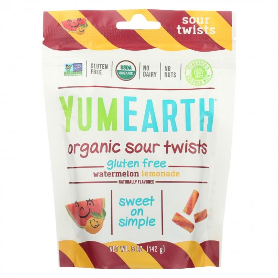 Yumearth Organics - Organic Sour Twists - Watermelon Lemonade - Case Of 6 - 5 Oz.