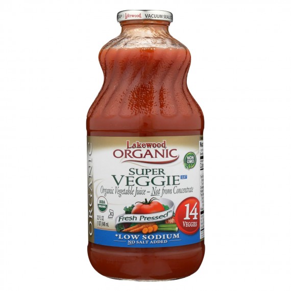 Lakewood Organic Juice Super Veggie Low Sodium Case Of 6 32