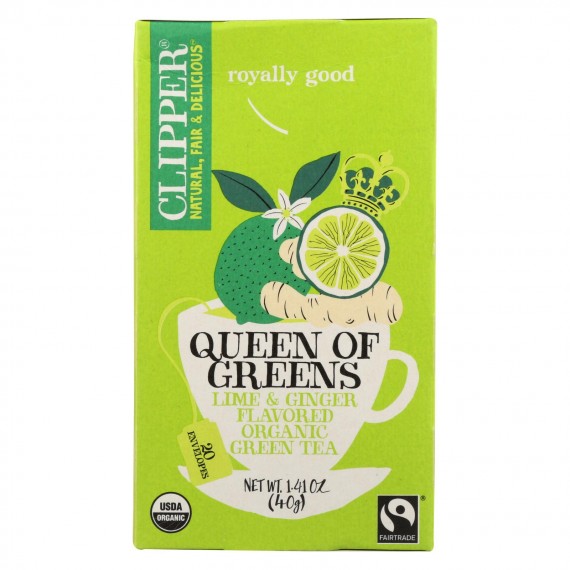 Clipper Tea - Organic Tea - Queen Of Greens - Case Of 6 - 20 Bags